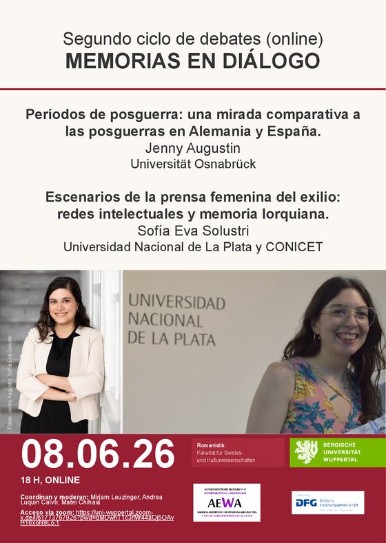 Cartel Memorias en diálogo del 8 de junio de 2026