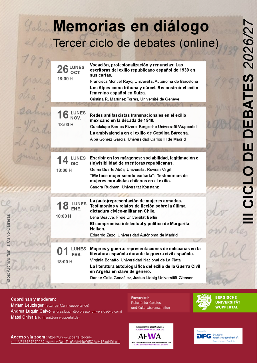 Cartel del Tercer Ciclo de Memorias en Diálogo